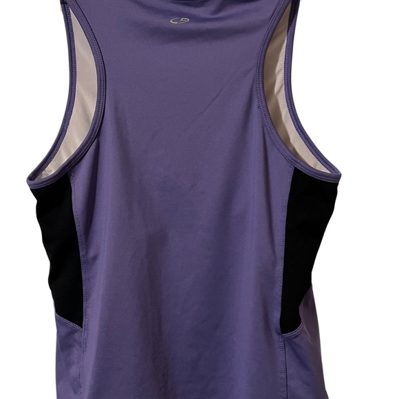 CHAMPIONS Women’s Activewear Large LG L workout summer tank top Purple Black s/s - Picture 2 of 2